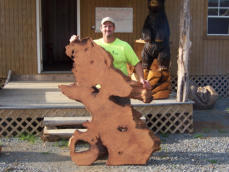 Large wood slab for rustic furniture.